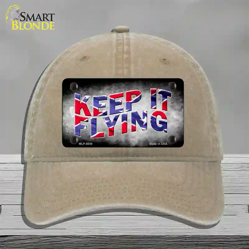 Keep It Flying Novelty License Plate Hat Unconstructed Cotton / Khaki