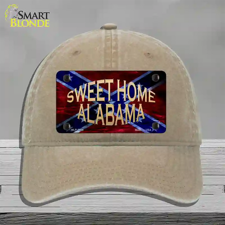 Sweet Home Alabama Novelty License Plate Hat Unconstructed Cotton / Khaki