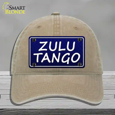 Zulu Tango Novelty License Plate Hat Unconstructed Cotton / Khaki