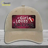 This Girl Loves Her Falcons Novelty License Plate Hat Unconstructed Cotton / Khaki