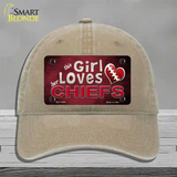 This Girl Loves Her Chiefs Novelty License Plate Hat Unconstructed Cotton / Khaki