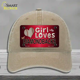 This Girl Loves Her Diamondbacks Novelty License Plate Hat Unconstructed Cotton / Khaki