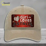 This Girl Loves Her Astros Novelty License Plate Hat Unconstructed Cotton / Khaki