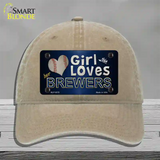 This Girl Loves Her Brewers Novelty License Plate Hat Unconstructed Cotton / Khaki