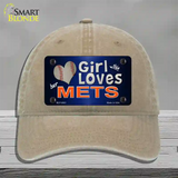 This Girl Loves Her Mets Novelty License Plate Hat Unconstructed Cotton / Khaki