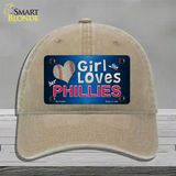 This Girl Loves Her Phillies Novelty License Plate Hat Unconstructed Cotton / Khaki