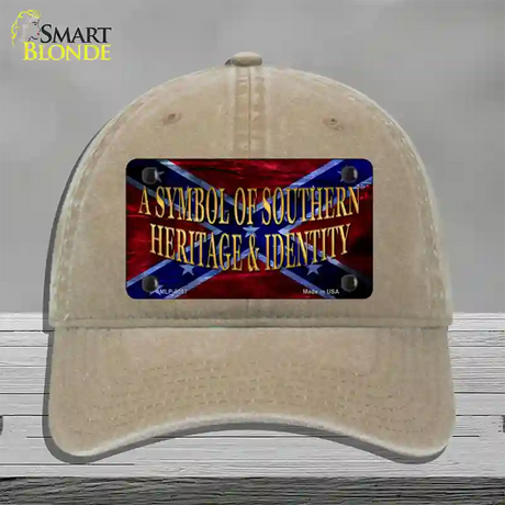 Symbol Of Southern Heritage Novelty License Plate Hat Unconstructed Cotton / Khaki