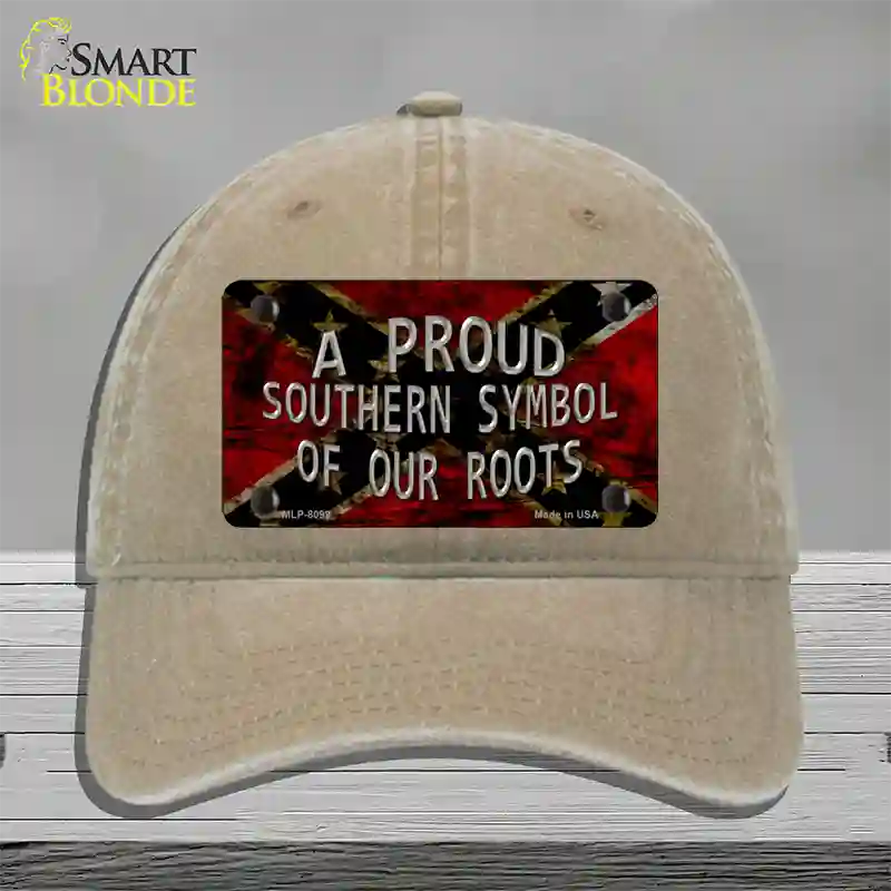 Symbol Of Our Roots Novelty License Plate Hat Unconstructed Cotton / Khaki