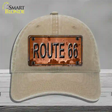 Route 66 Rusty Novelty License Plate Hat Unconstructed Cotton / Khaki