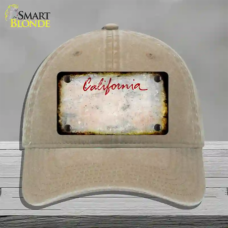 California Rusty Blank Novelty License Plate Hat Unconstructed Cotton / Khaki