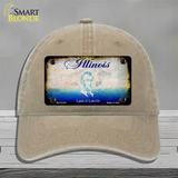 Illinois Rusty Blank Novelty License Plate Hat Unconstructed Cotton / Khaki