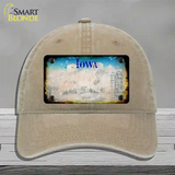 Iowa Rusty Blank Novelty License Plate Hat Unconstructed Cotton / Khaki