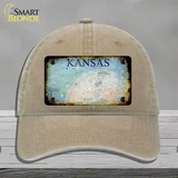 Kansas Rusty Blank Novelty License Plate Hat Unconstructed Cotton / Khaki