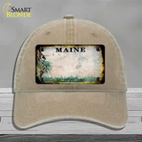 Maine Rusty Blank Novelty License Plate Hat Unconstructed Cotton / Khaki