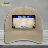 Michigan Gov Rusty Blank Novelty License Plate Hat Unconstructed Cotton / Khaki