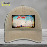 Nebraska Rusty Blank Novelty License Plate Hat Unconstructed Cotton / Khaki