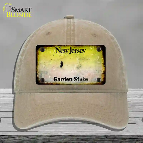 New Jersey Rusty Blank Novelty License Plate Hat Unconstructed Cotton / Khaki