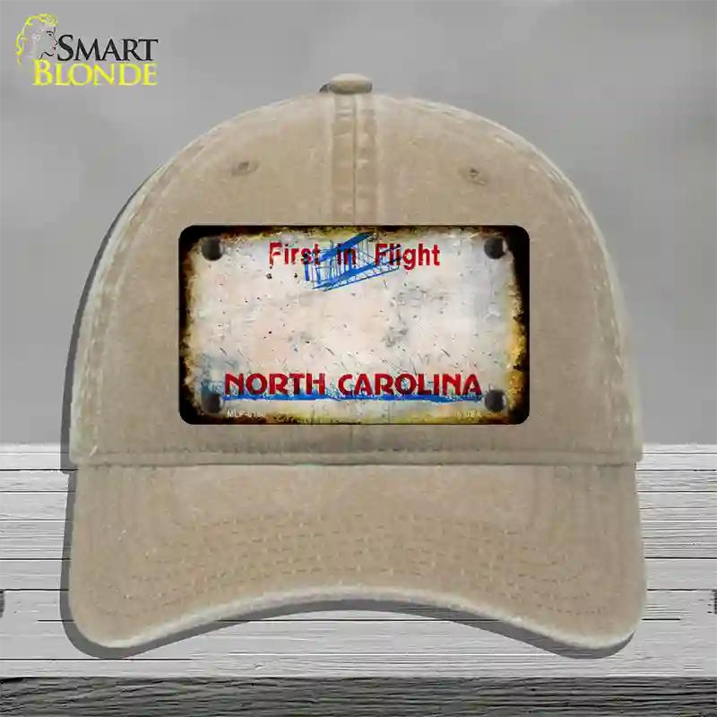 North Carolina Rusty Blank Novelty License Plate Hat Unconstructed Cotton / Khaki