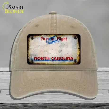 North Carolina Rusty Blank Novelty License Plate Hat Unconstructed Cotton / Khaki