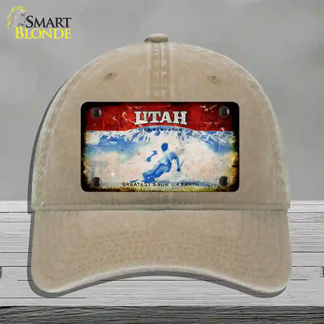 Utah Rusty Blank Novelty License Plate Hat Unconstructed Cotton / Khaki