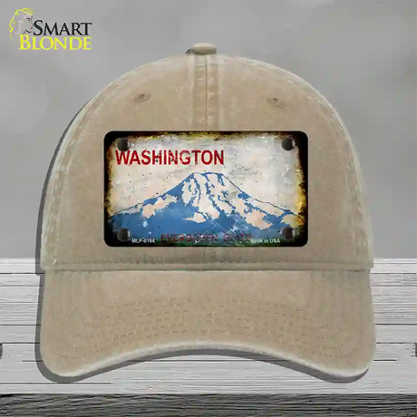 Washington Rusty Blank Novelty License Plate Hat Unconstructed Cotton / Khaki