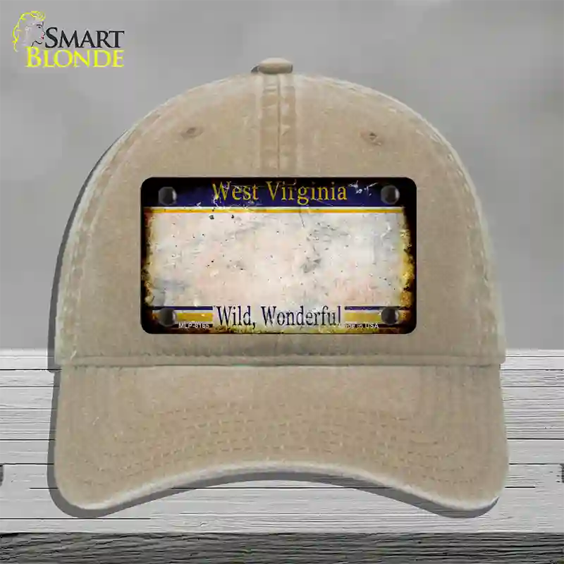 West Virginia Rusty Blank Novelty License Plate Hat Unconstructed Cotton / Khaki