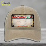 Wisconsin Rusty Blank Novelty License Plate Hat Unconstructed Cotton / Khaki