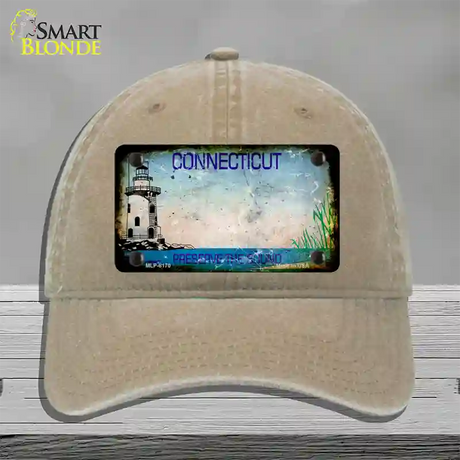 Connecticut Preserve Rusty Blank Novelty License Plate Hat Unconstructed Cotton / Khaki