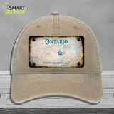 Ontario Canada Rusty Blank Novelty License Plate Hat Unconstructed Cotton / Khaki