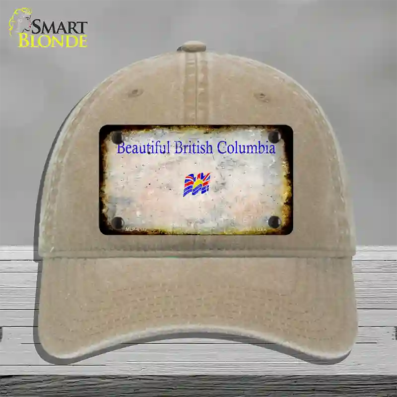 British Columbia Rusty Blank Novelty License Plate Hat Unconstructed Cotton / Khaki