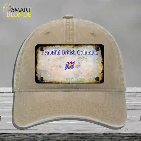 British Columbia Rusty Blank Novelty License Plate Hat Unconstructed Cotton / Khaki