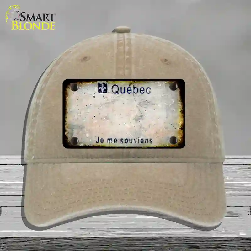 Quebec Rusty Blank Novelty License Plate Hat Unconstructed Cotton / Khaki