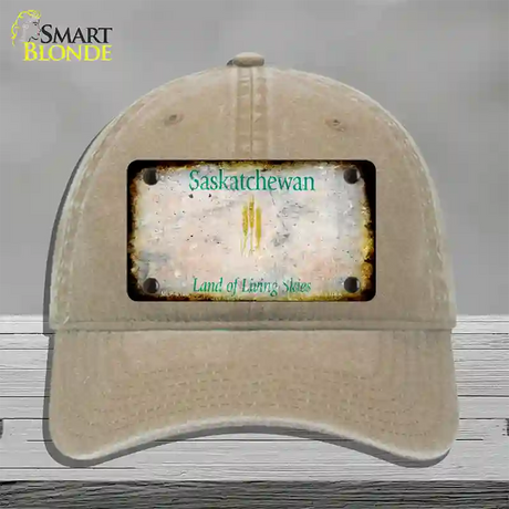 Saskatchewan Rusty Blank Novelty License Plate Hat Unconstructed Cotton / Khaki