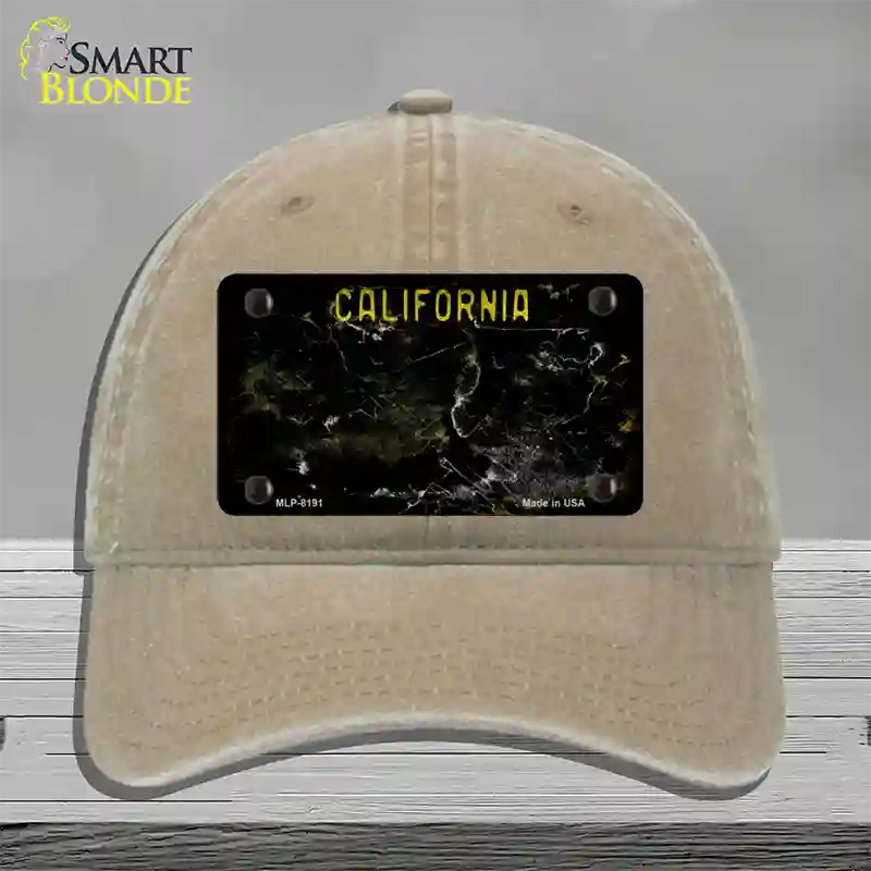 California Black Rusty Blank Novelty License Plate Hat Unconstructed Cotton / Khaki