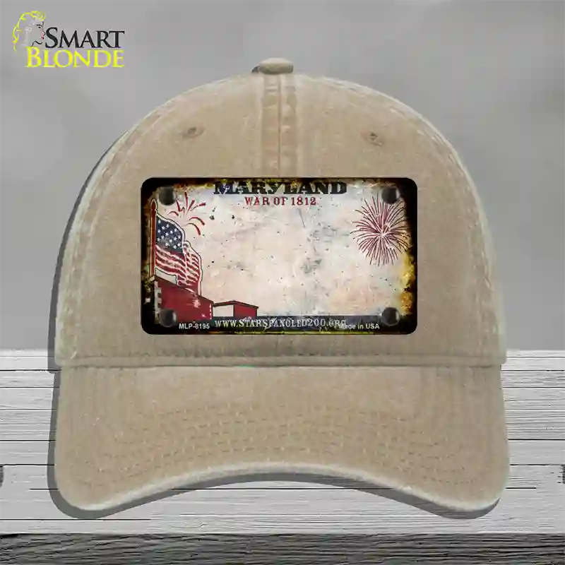 Maryland War of 1812 Rusty Blank Novelty License Plate Hat Unconstructed Cotton / Khaki