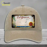 California Palm Tree Rusty Blank Novelty License Plate Hat Unconstructed Cotton / Khaki