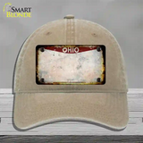 Ohio Rusty Blank Novelty License Plate Hat Unconstructed Cotton / Khaki