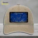 Michigan Great Lakes Rusty Blank Novelty License Plate Hat Unconstructed Cotton / Khaki