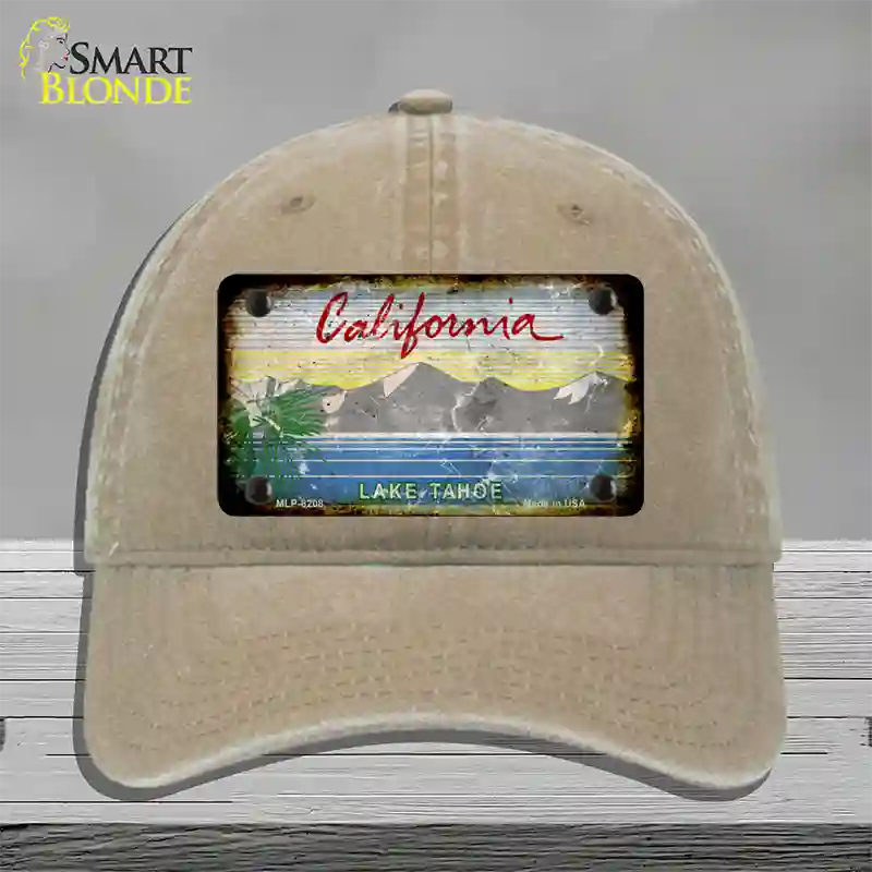 California Lake Tahoe Rusty Blank Novelty License Plate Hat Unconstructed Cotton / Khaki