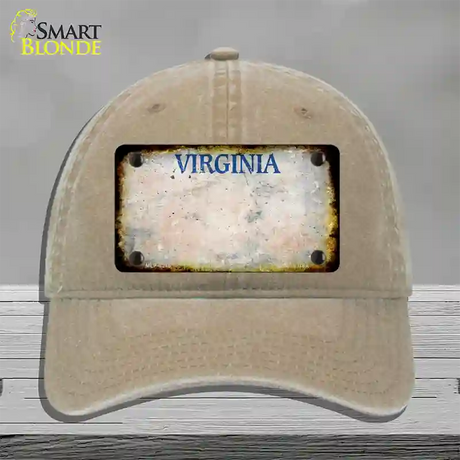 Virginia Old Dominion Rusty Blank Novelty License Plate Hat Unconstructed Cotton / Khaki