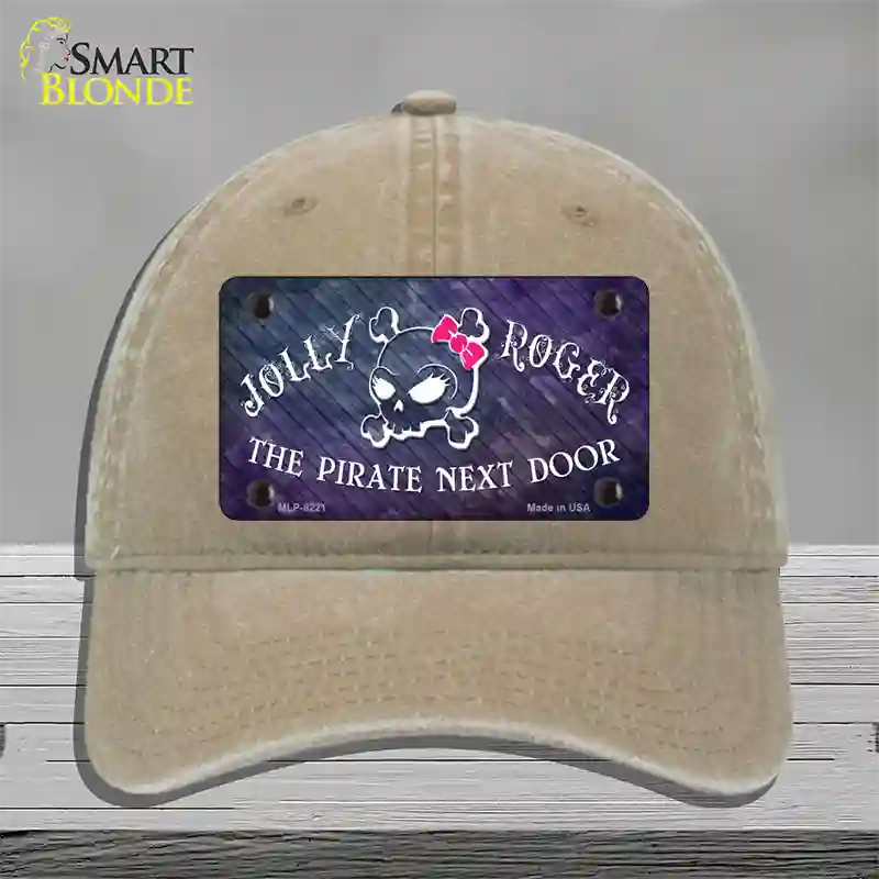 The Pirate Next Door Novelty License Plate Hat Unconstructed Cotton / Khaki