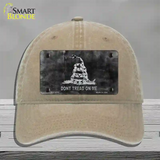 Dont Tread On Me Black Novelty License Plate Hat Unconstructed Cotton / Khaki