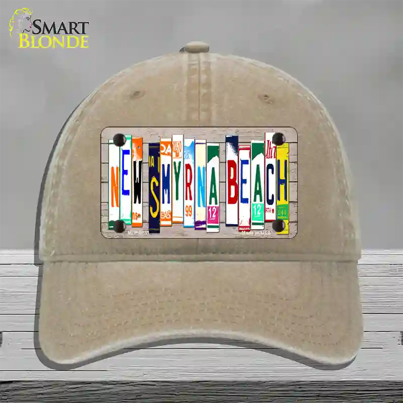 New Smyrna Beach Plate Art Novelty License Plate Hat Unconstructed Cotton / Khaki