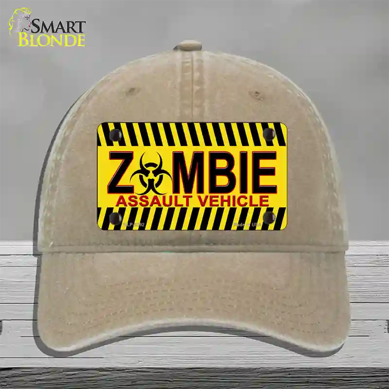 Zombie Assault Vehicle Novelty License Plate Hat Unconstructed Cotton / Khaki