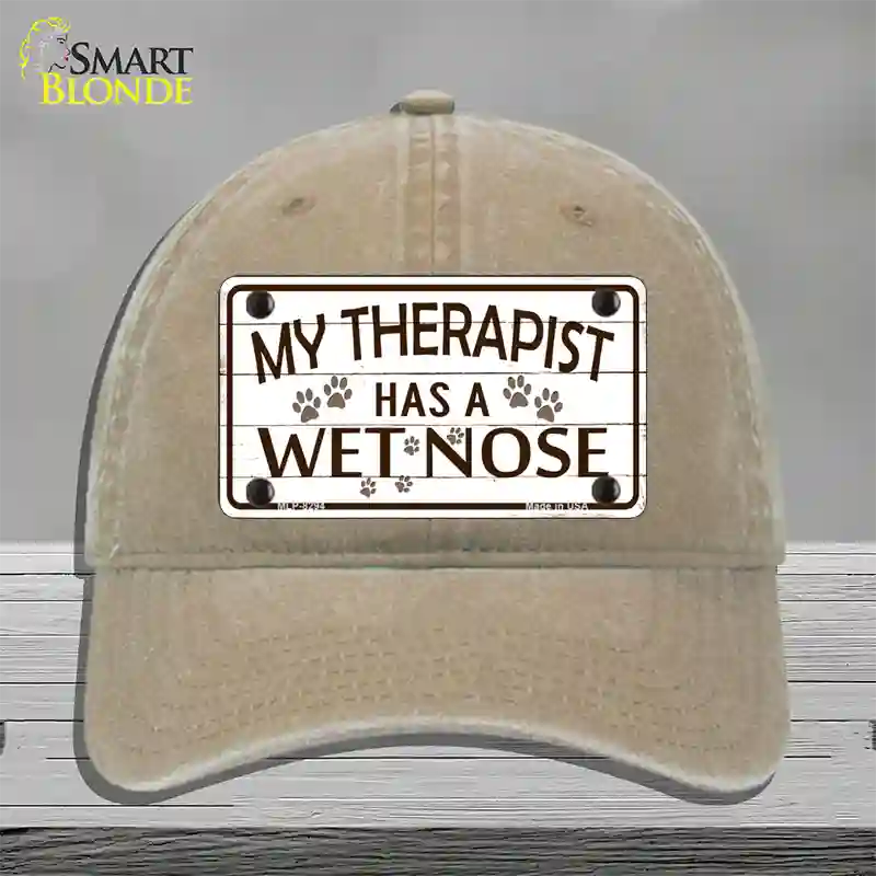 My Therapist Novelty License Plate Hat Unconstructed Cotton / Khaki