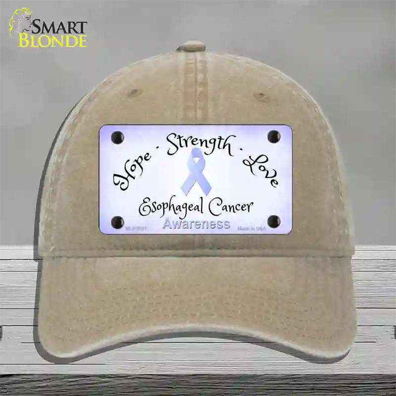 Esophageal Cancer Ribbon Novelty License Plate Hat Unconstructed Cotton / Khaki