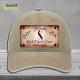 Head and Neck Cancer Ribbon Novelty License Plate Hat Unconstructed Cotton / Khaki