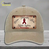 Multiple Myeloma Cancer Ribbon Novelty License Plate Hat Unconstructed Cotton / Khaki