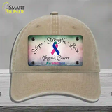 Thyroid Cancer Ribbon Novelty License Plate Hat Unconstructed Cotton / Khaki