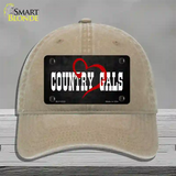 Country Gals Novelty License Plate Hat Unconstructed Cotton / Khaki